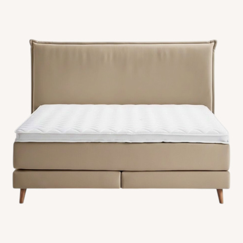 Used Light Gray Fabric Queen Bed for sale on AptDeco