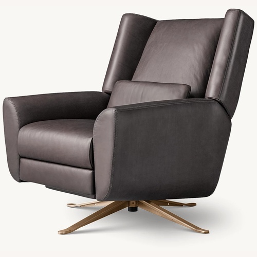 Used Restoration Hardware Dark Gray Leather Recliner for sale on AptDeco