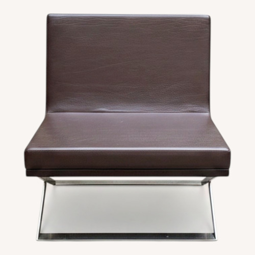 Used 2 Cantilever Chairs Brown Leather Chrome Frame for sale on AptDeco