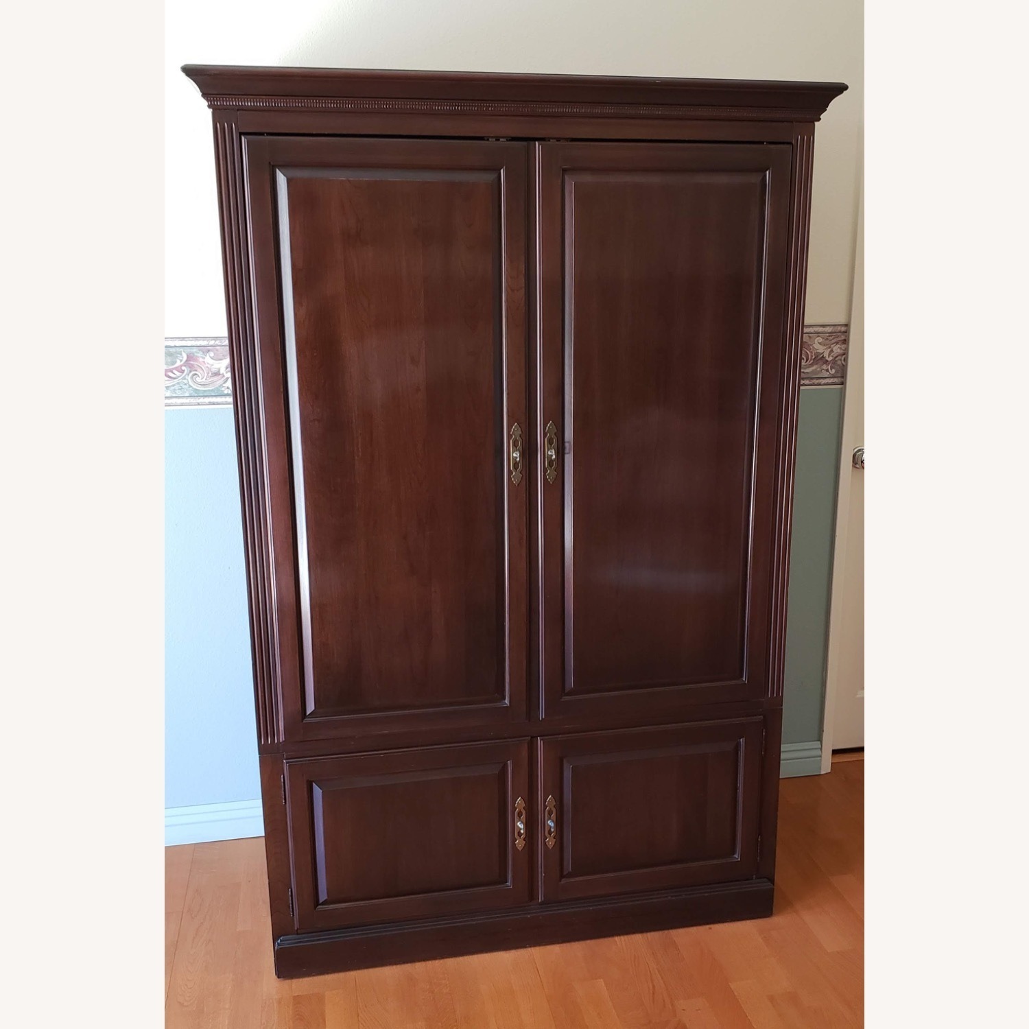 Ethan Allen Dark Brown Wood Armoire - image-2