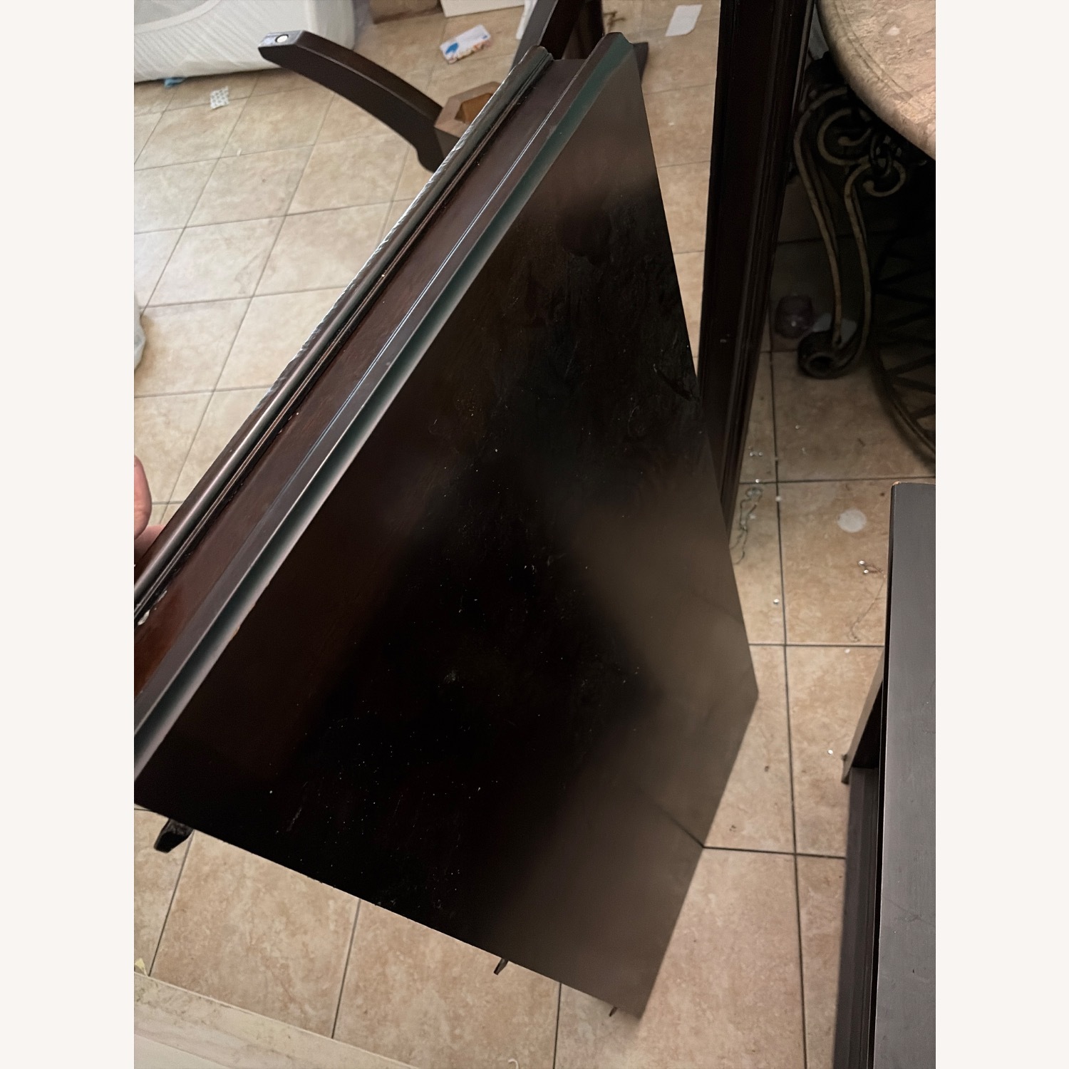 Dark Brown Wood Dining Table - image-3