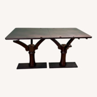 Dark Brown Wood Dining Table