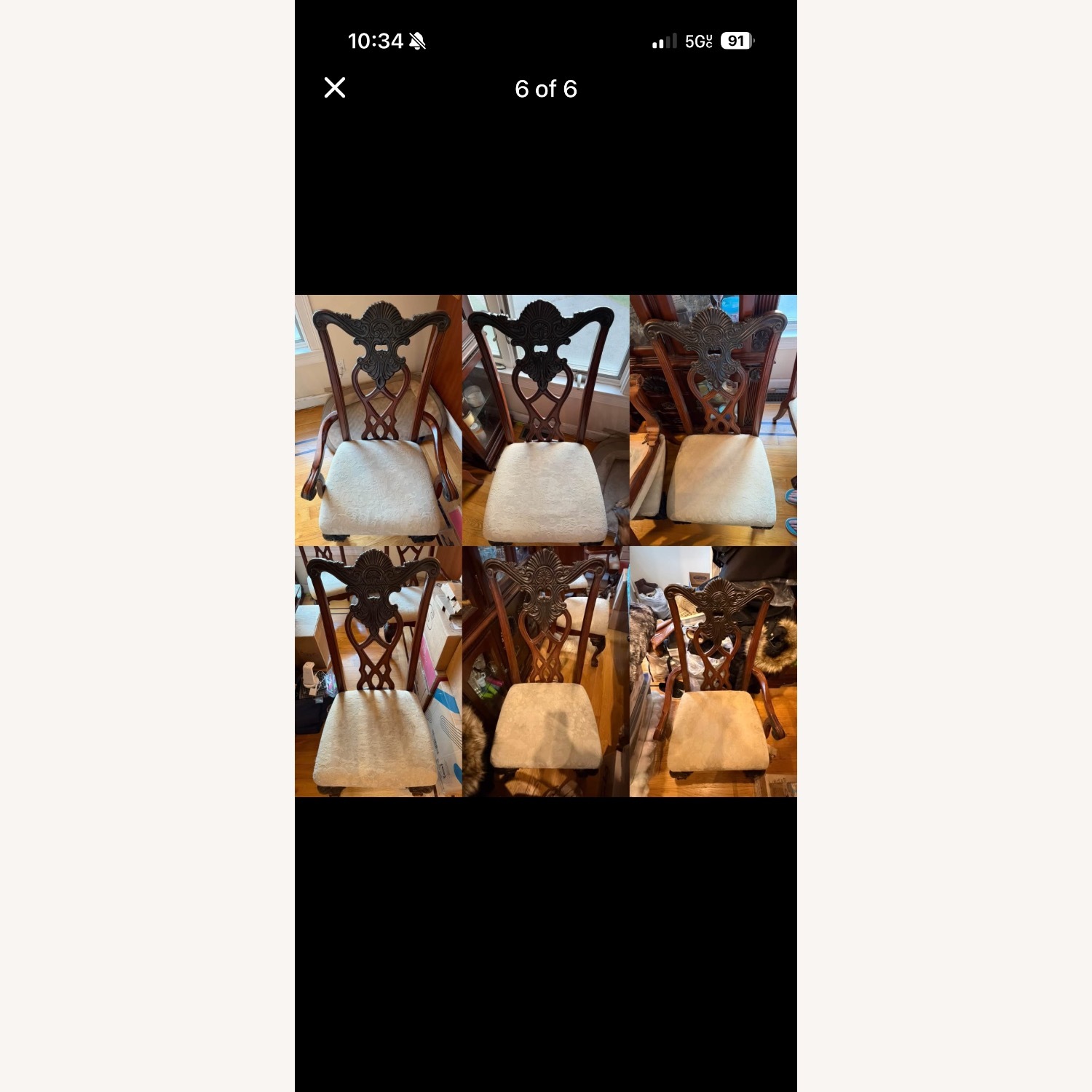 Dark Brown Dining Table with 6 Chairs - image-5