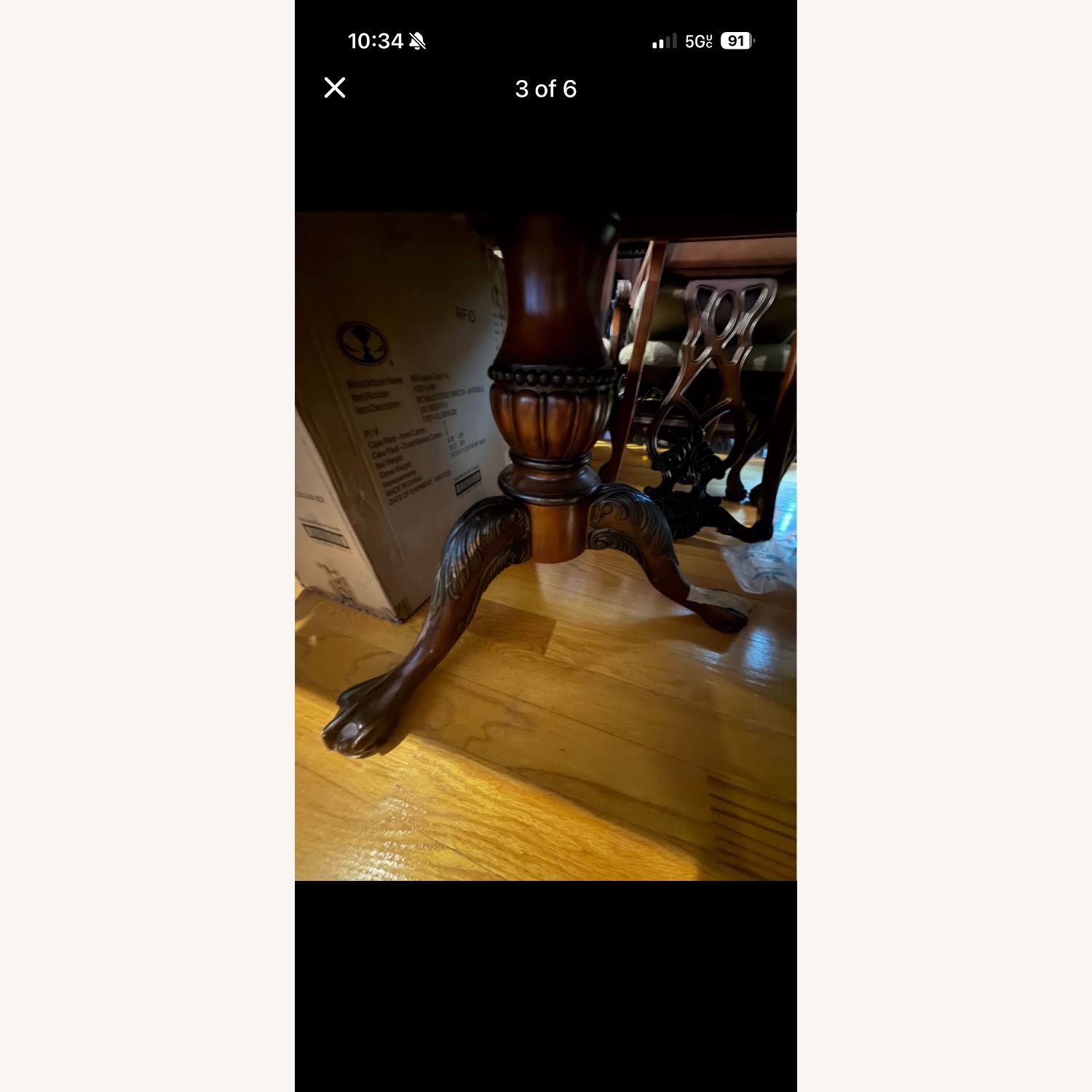 Dark Brown Dining Table with 6 Chairs - image-2