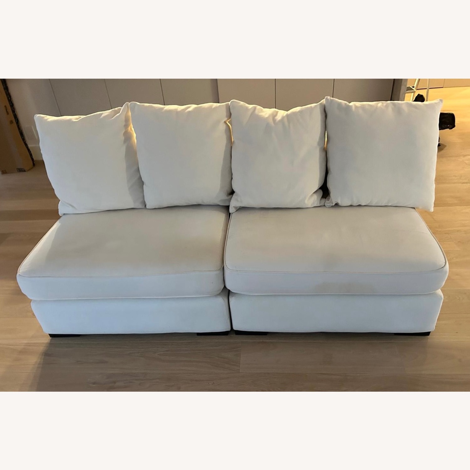 West Elm Sectiona White Fabric 2 Piece Sectional - image-2