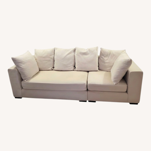 Used West Elm Sectiona White Fabric 2 Piece Sectional for sale on AptDeco