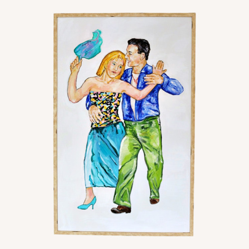 Used Original Oil Painting Colorful Dancing Couple for sale on AptDeco