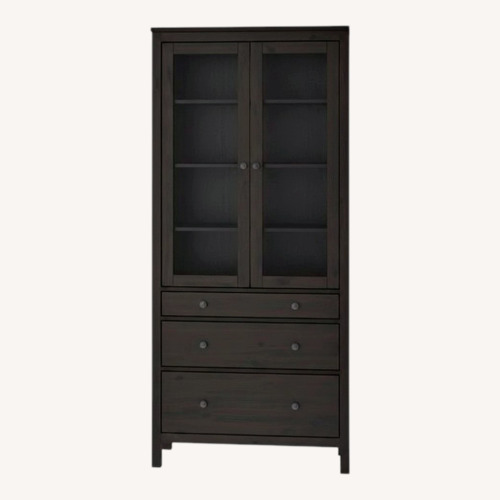 Used IKEA Hemnes Black Wood Sideboard for sale on AptDeco