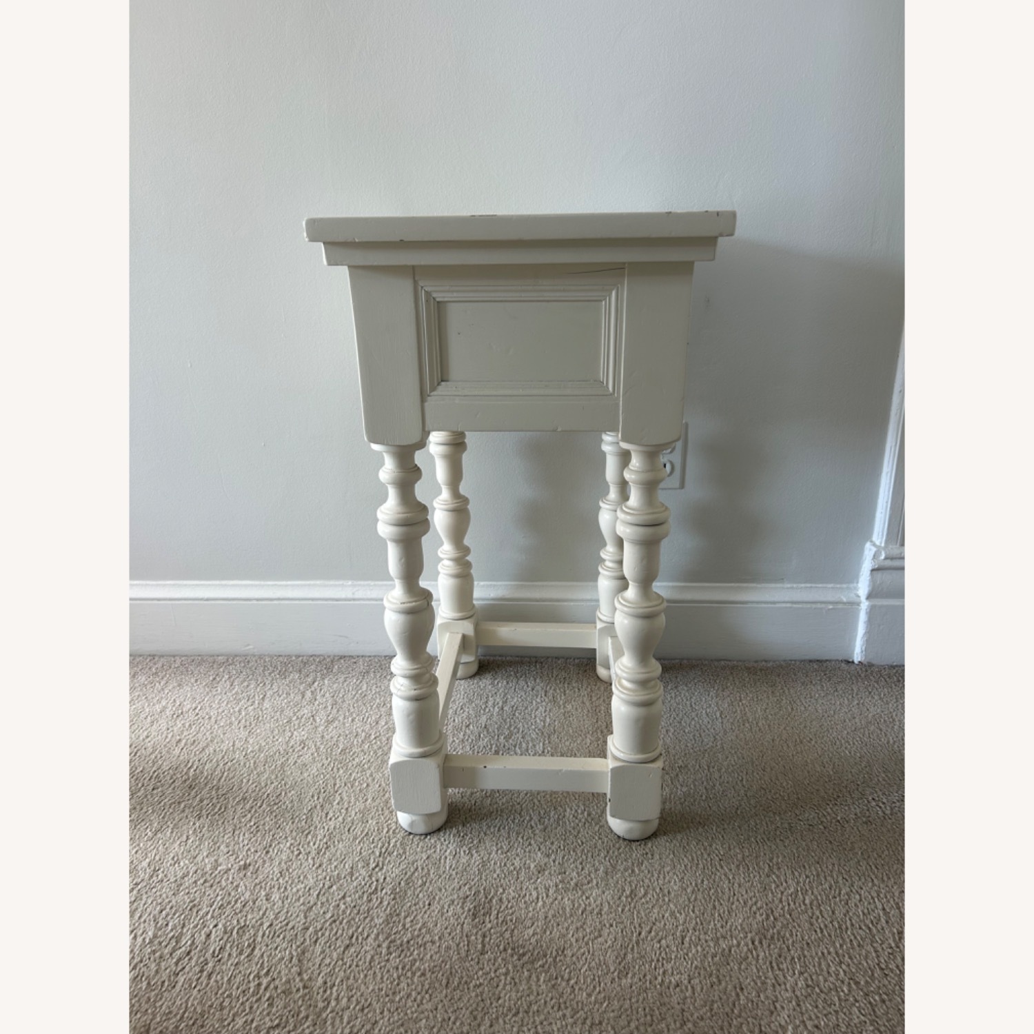 White Wood Side Table - image-3