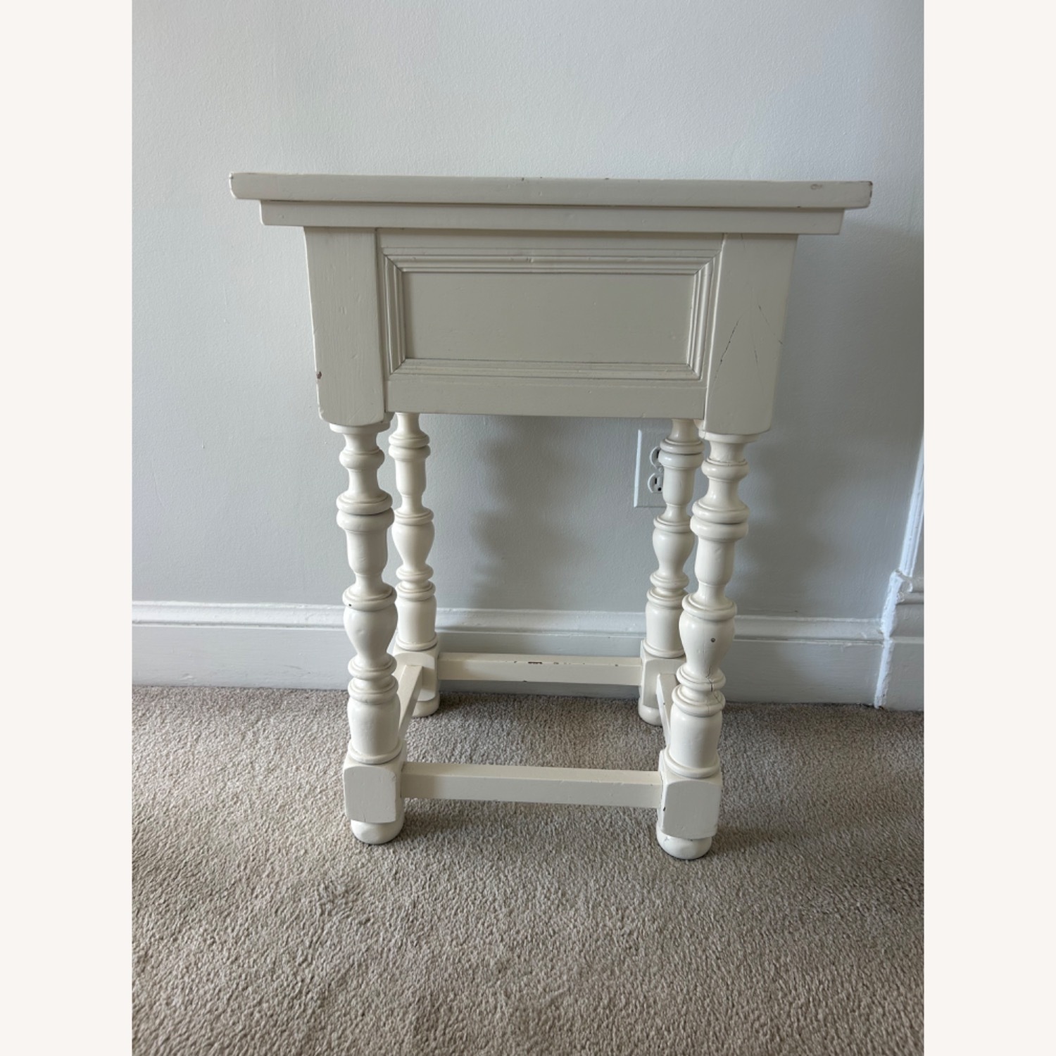 White Wood Side Table - image-4