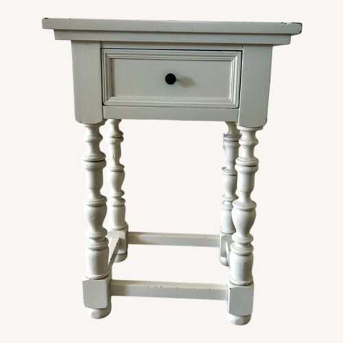 Used White Wood Side Table for sale on AptDeco