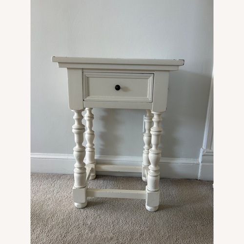 Used White Wood Side Table for sale on AptDeco