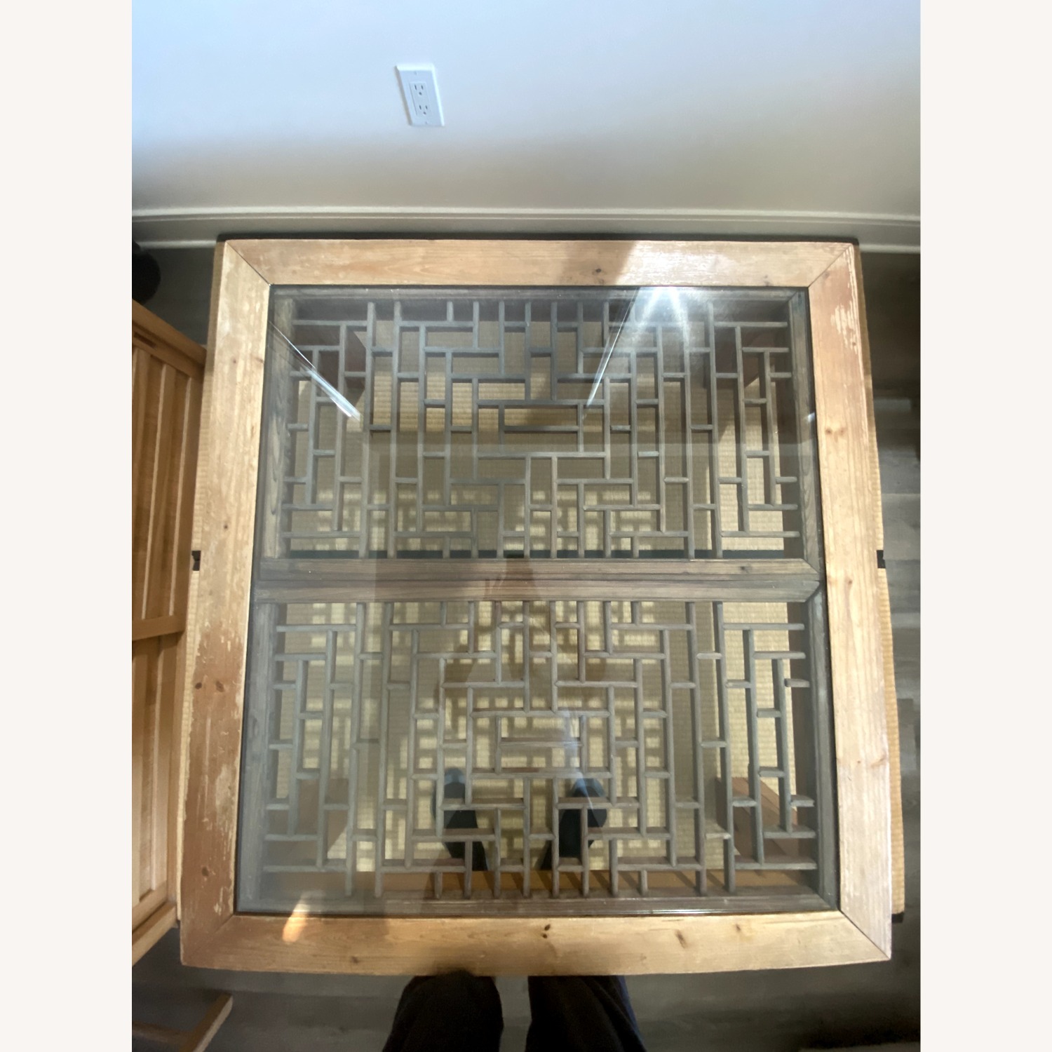 Japanese Kotatsu Coffee Table with Glass Top - image-2