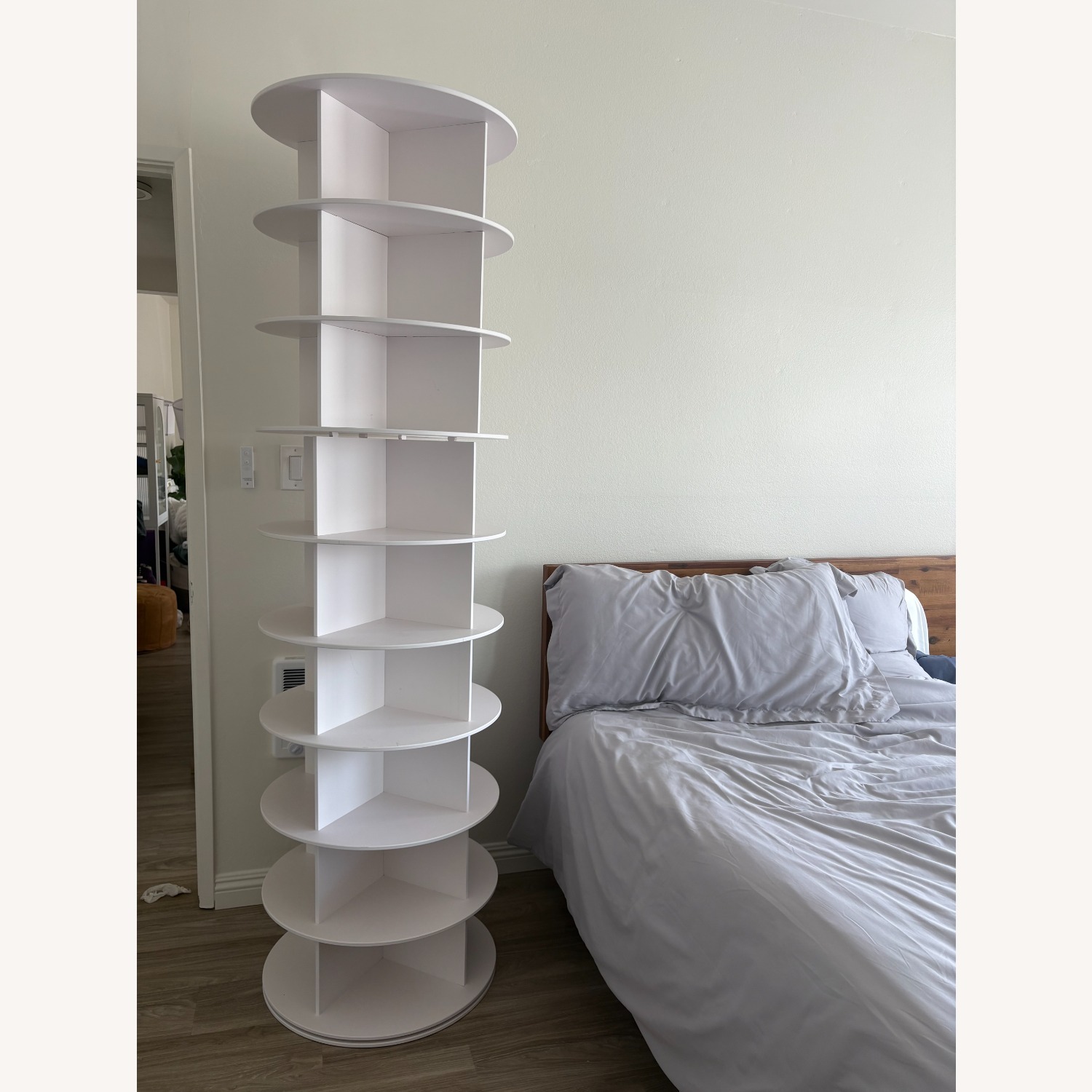 9 Tier Rotating Shoe Rack Tower Lazy Susan - image-1