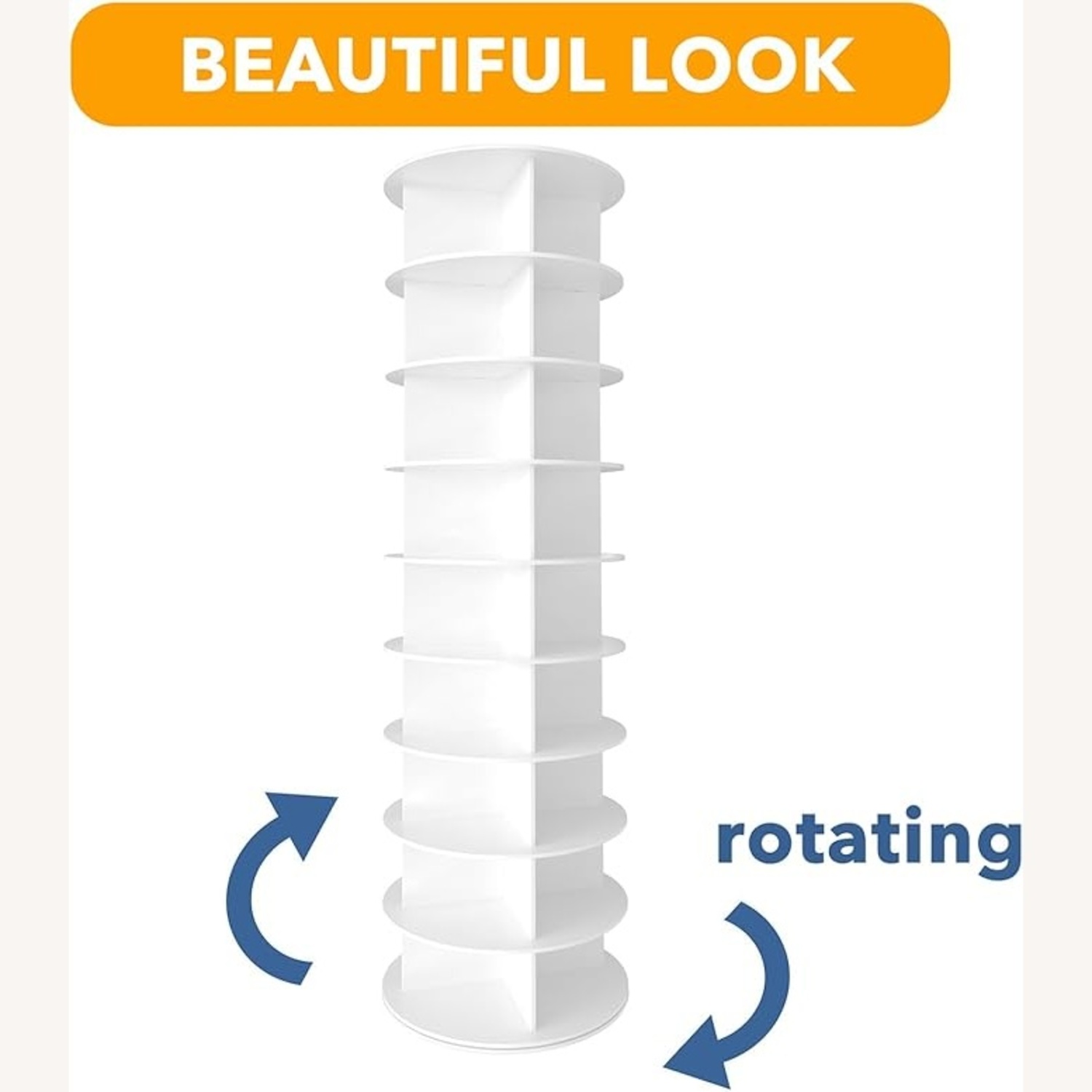 9 Tier Rotating Shoe Rack Tower Lazy Susan - image-5