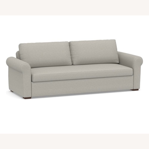 Used Pottery Barn Shasta Roll Arm Upholstered Futon Sleeper for sale on AptDeco