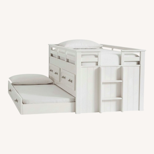 Used Pottery Barn Teen Natural Wood Twin Bed for sale on AptDeco