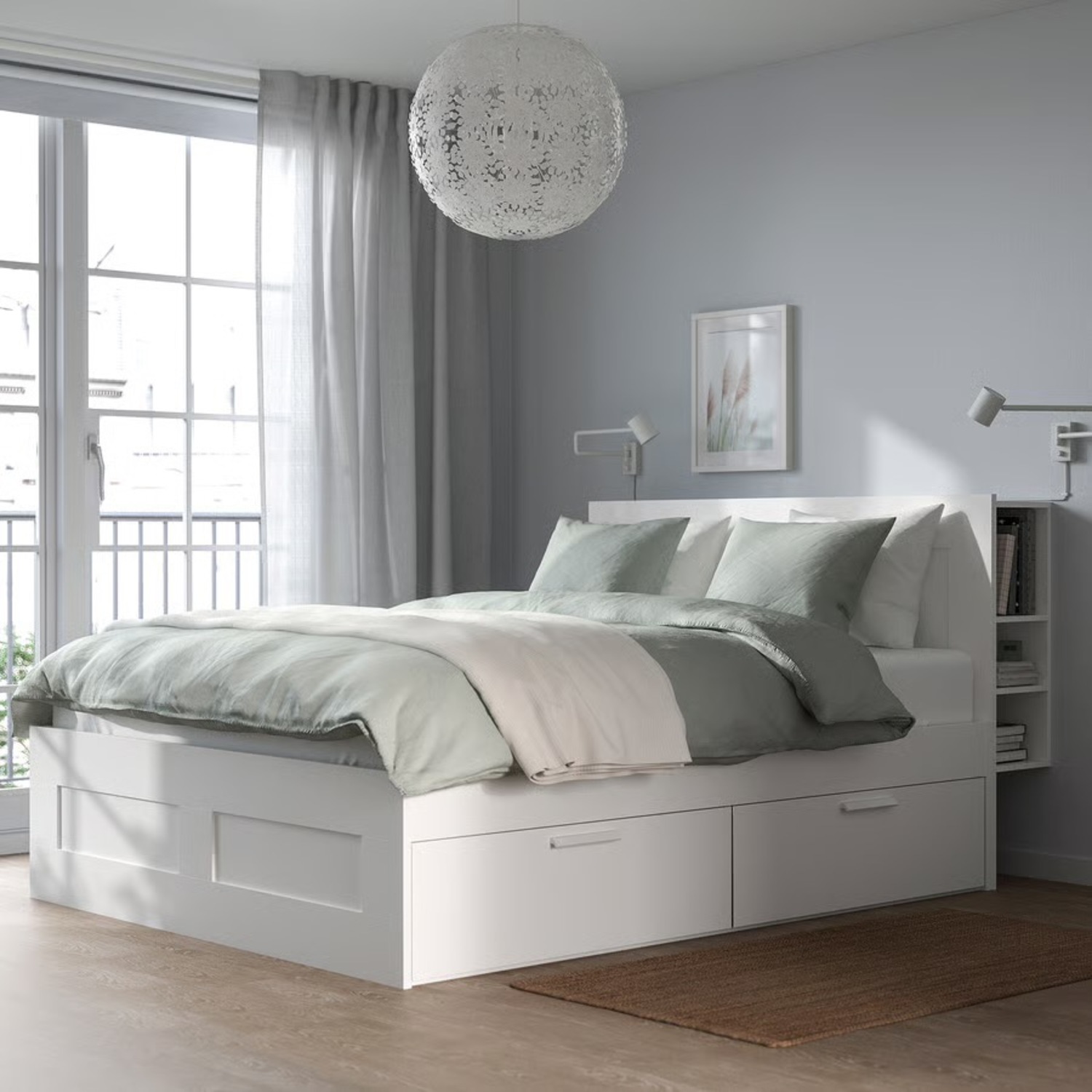 IKEA BRIMNES White Full Bed - image-1