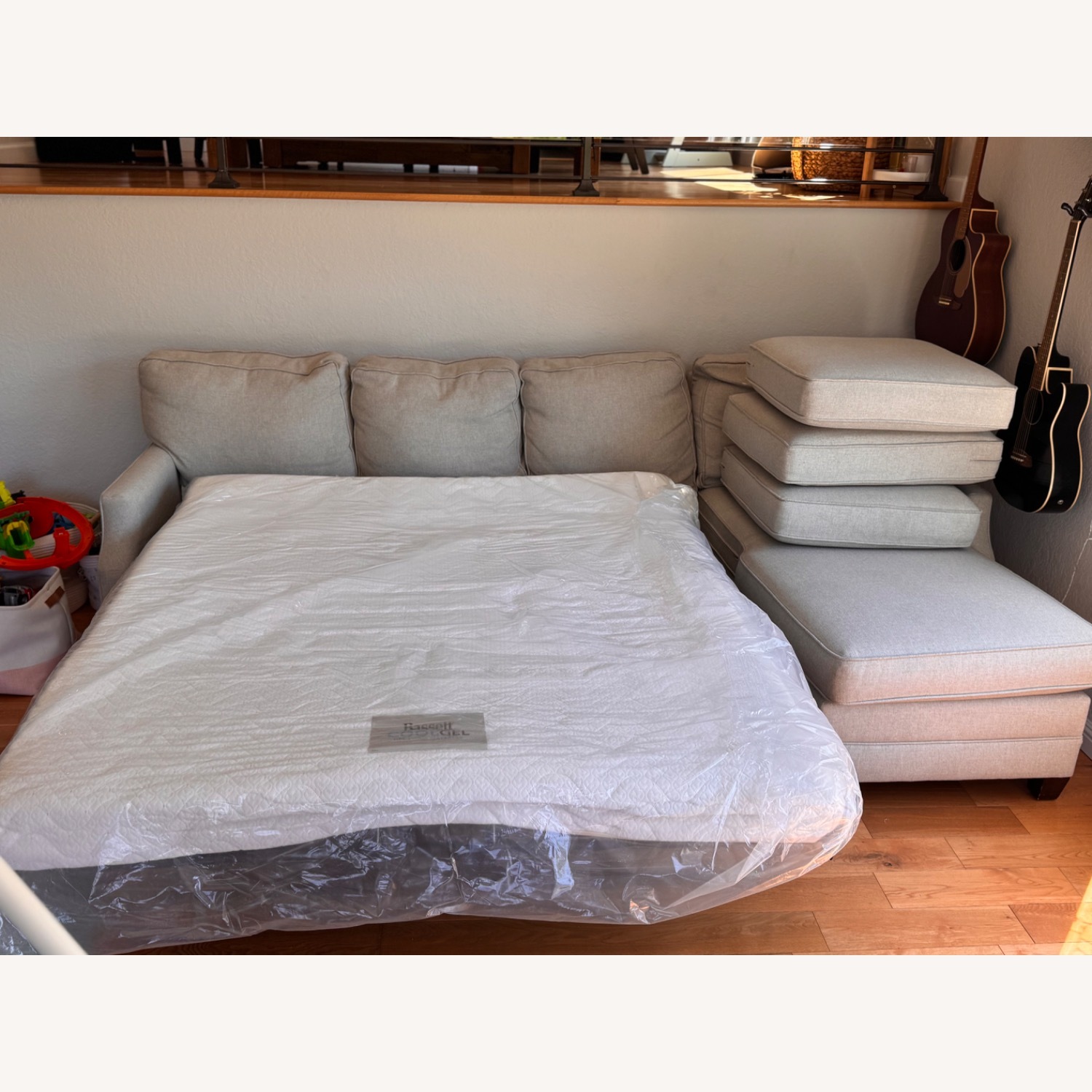 Bassett Natural Fabric Sleeper Sofa - image-2