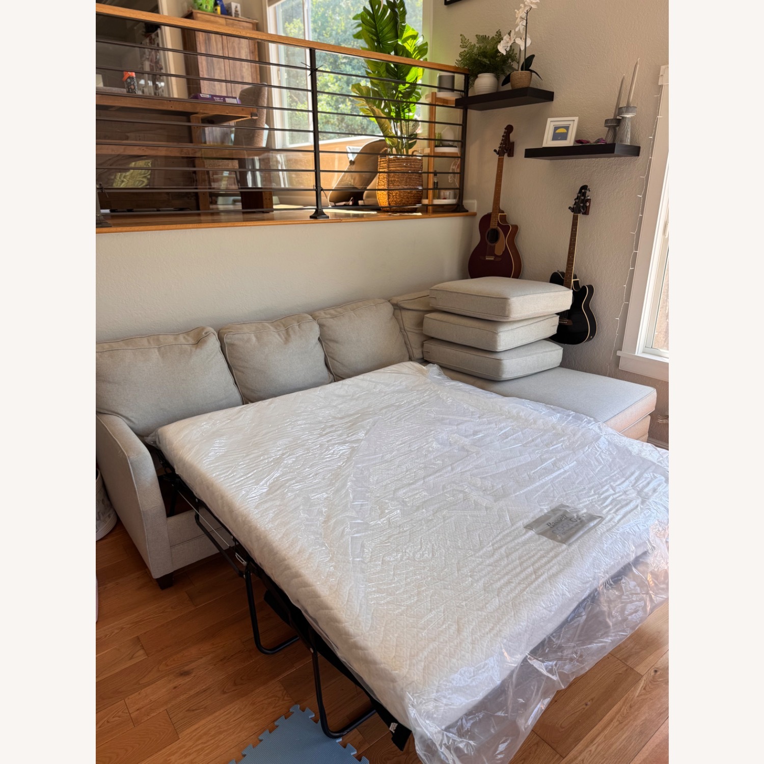 Bassett Natural Fabric Sleeper Sofa - image-3