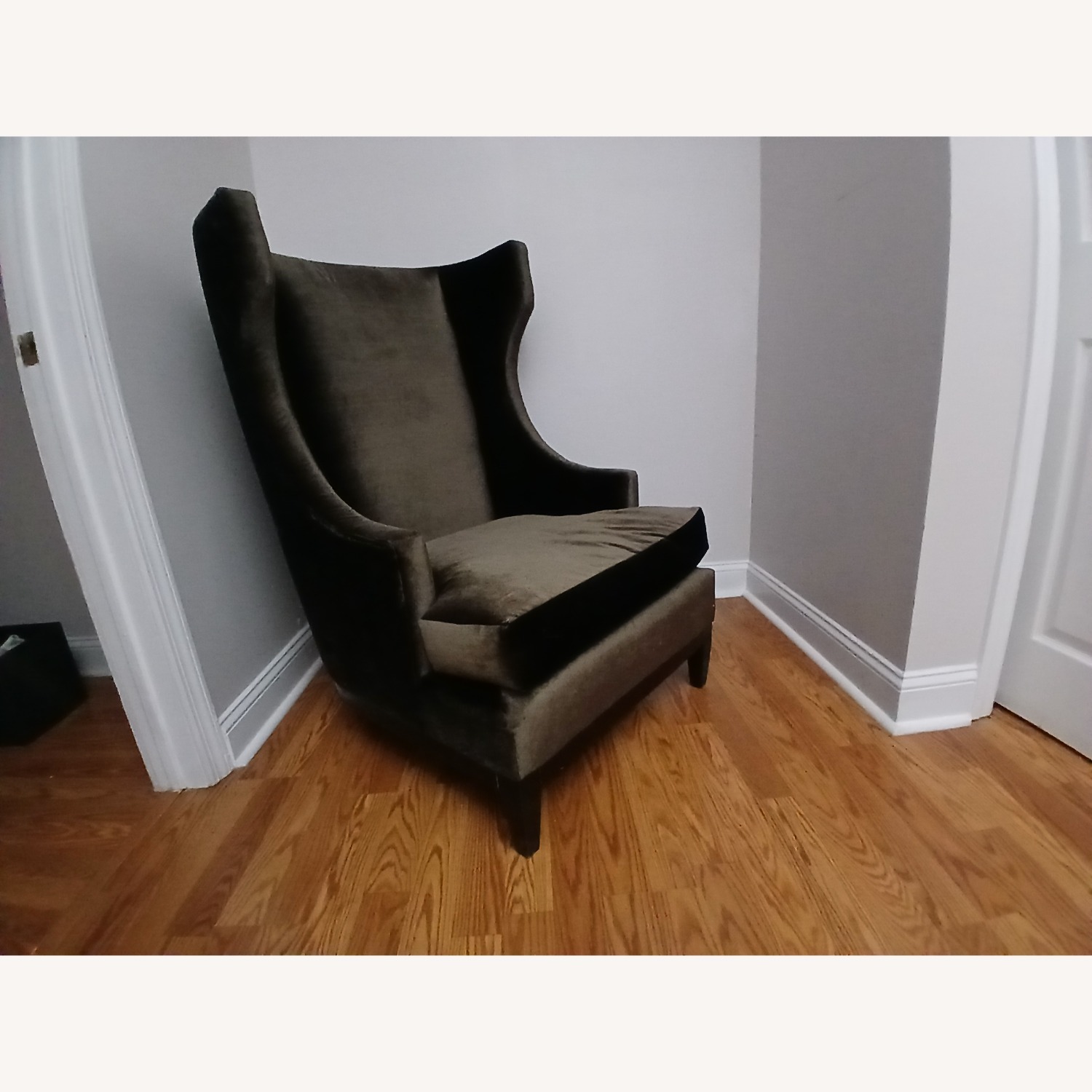 Bernhardt Pascal Dark Brown Fabric Armchair - image-2