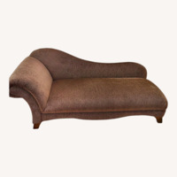 Dark Brown Fabric Chaise Lounge