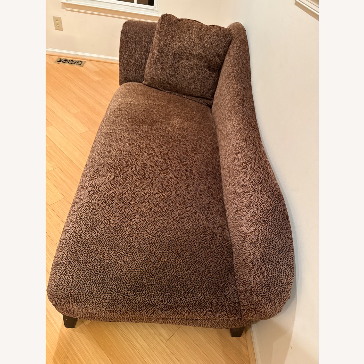 Dark Brown Fabric Chaise Lounge - image-3