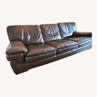  Roche Bobois Leather Dark Brown Kendo Sofa 3 Seats