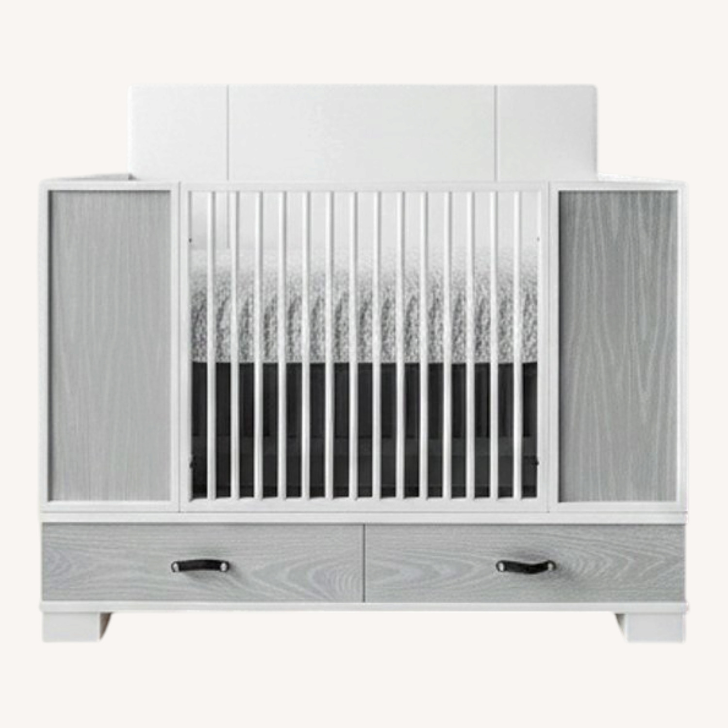 DucDuc Morgan Light Gray Wood Crib - image-0