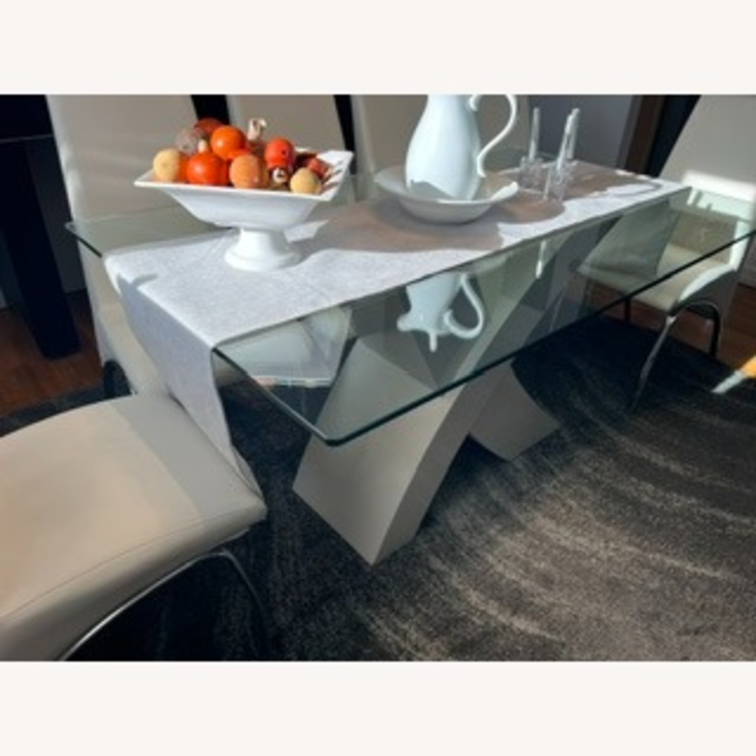 Wayfair White Glass Dining Table + 6 White Chairs - image-3