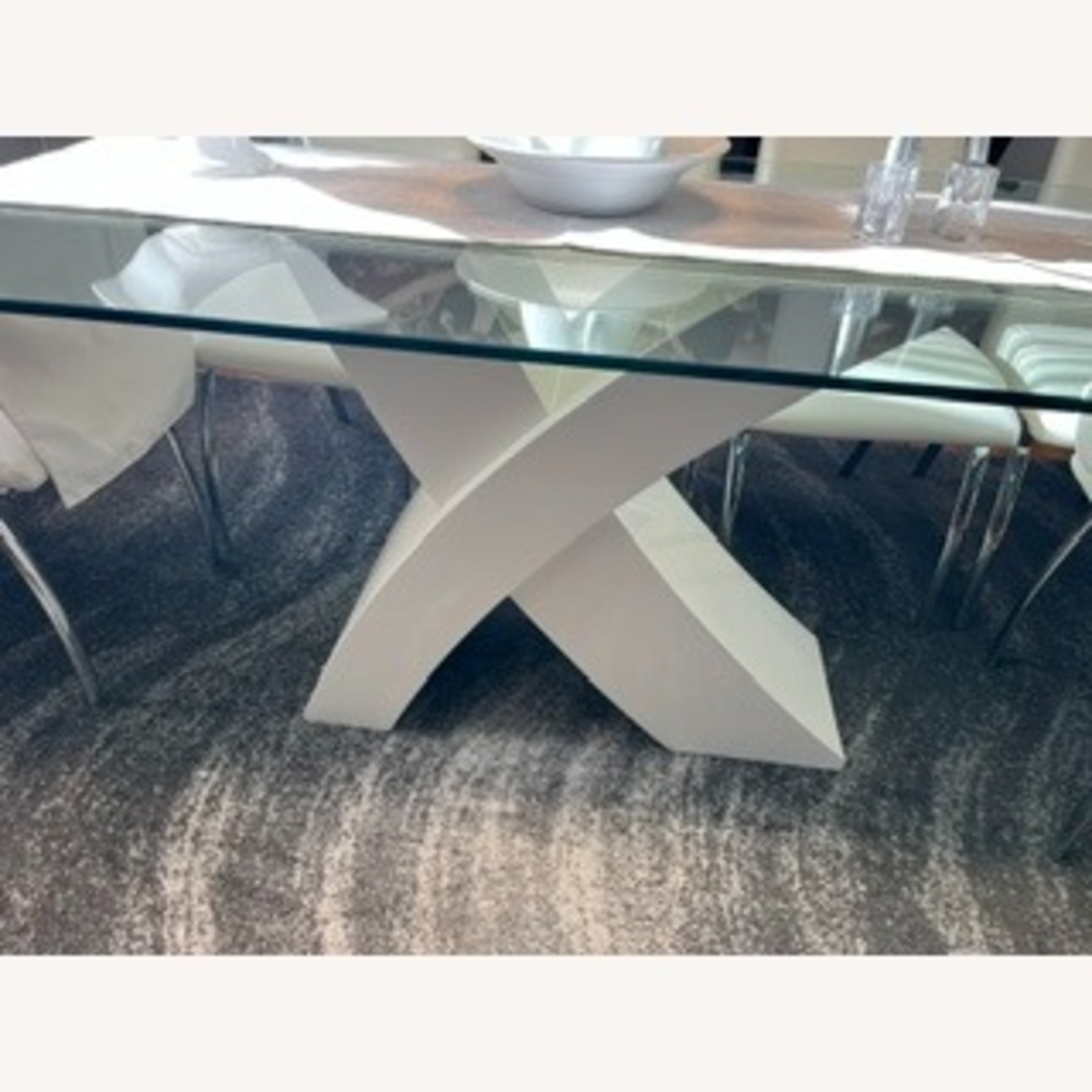 Wayfair White Glass Dining Table + 6 White Chairs - image-2