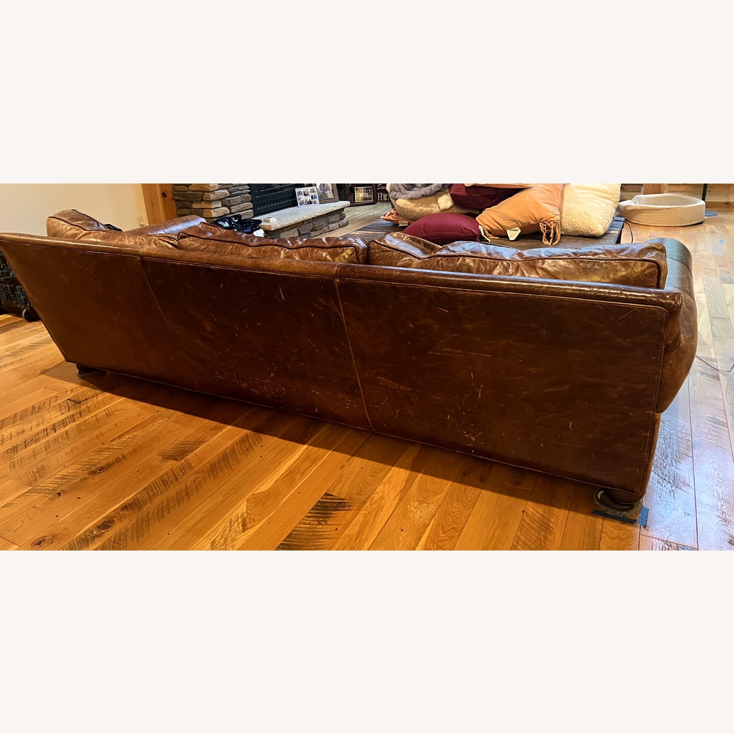 Restoration Hardware Original Lancaster Leather Sofa - image-5
