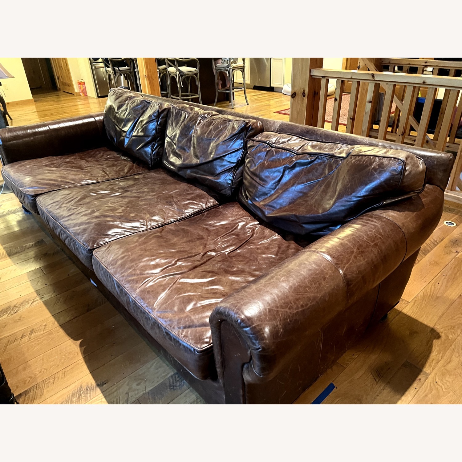 Restoration Hardware Original Lancaster Leather Sofa - image-3