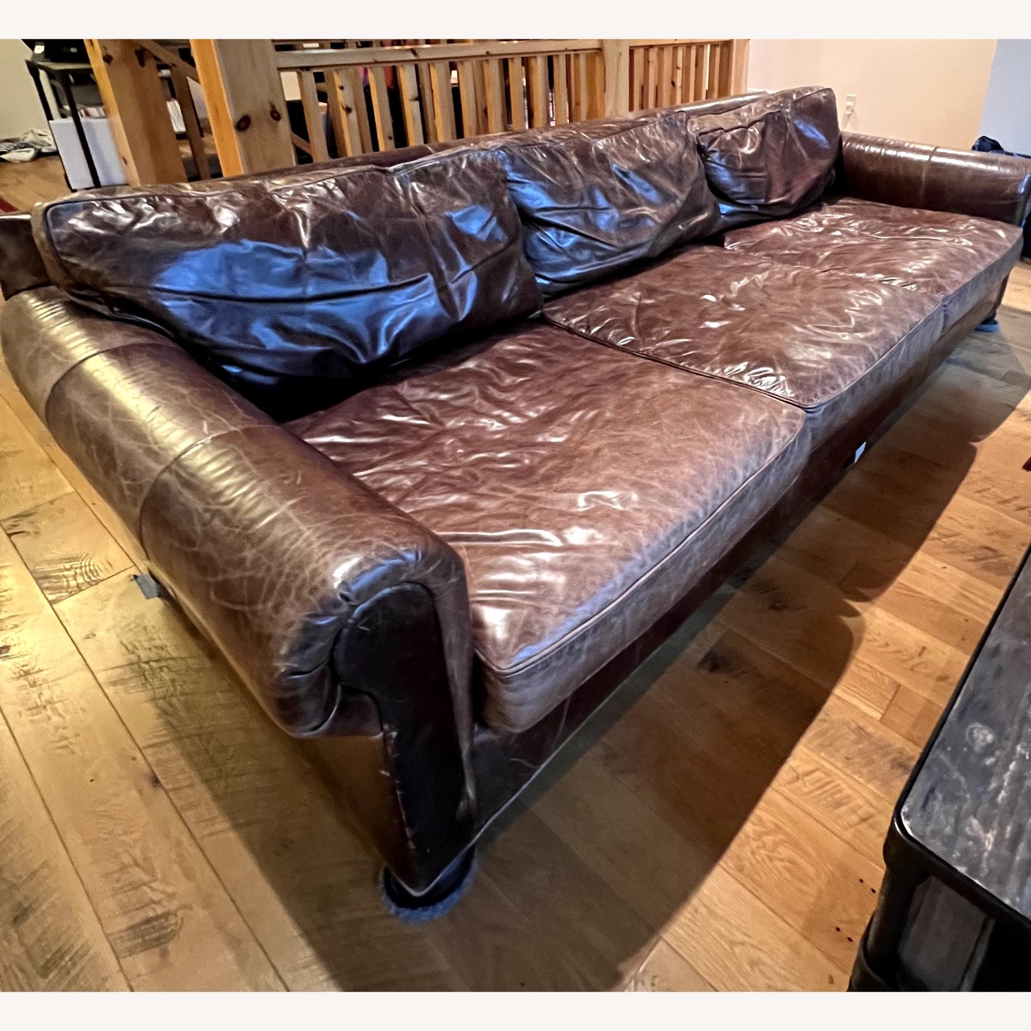 Restoration Hardware Original Lancaster Leather Sofa - image-2