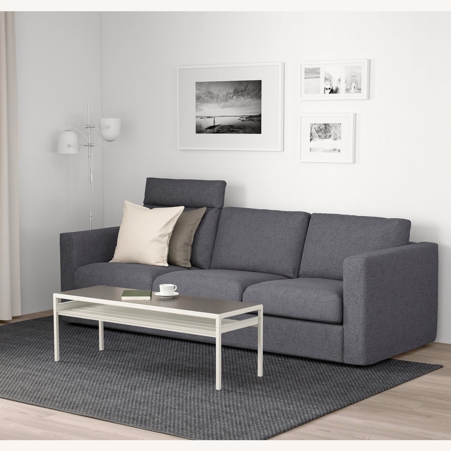 IKEA VIMLELight Gray Fabric 3+ Seater Sofa - image-3