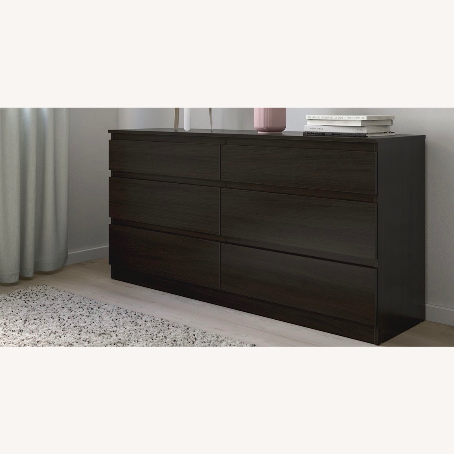 IKEA Kullen Black Wood Dresser - image-1