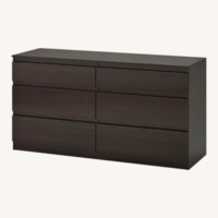 IKEA Kullen Black Wood Dresser
