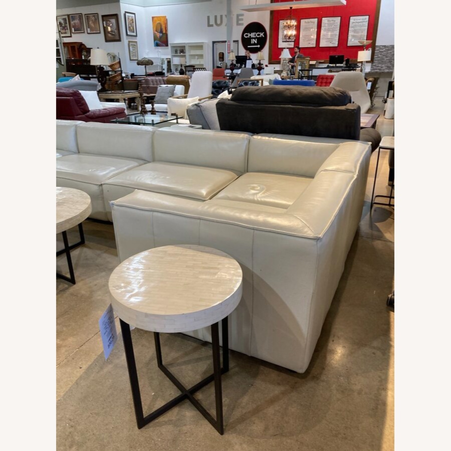 6pc Remi Modular Leather Sectional Off White  - image-4