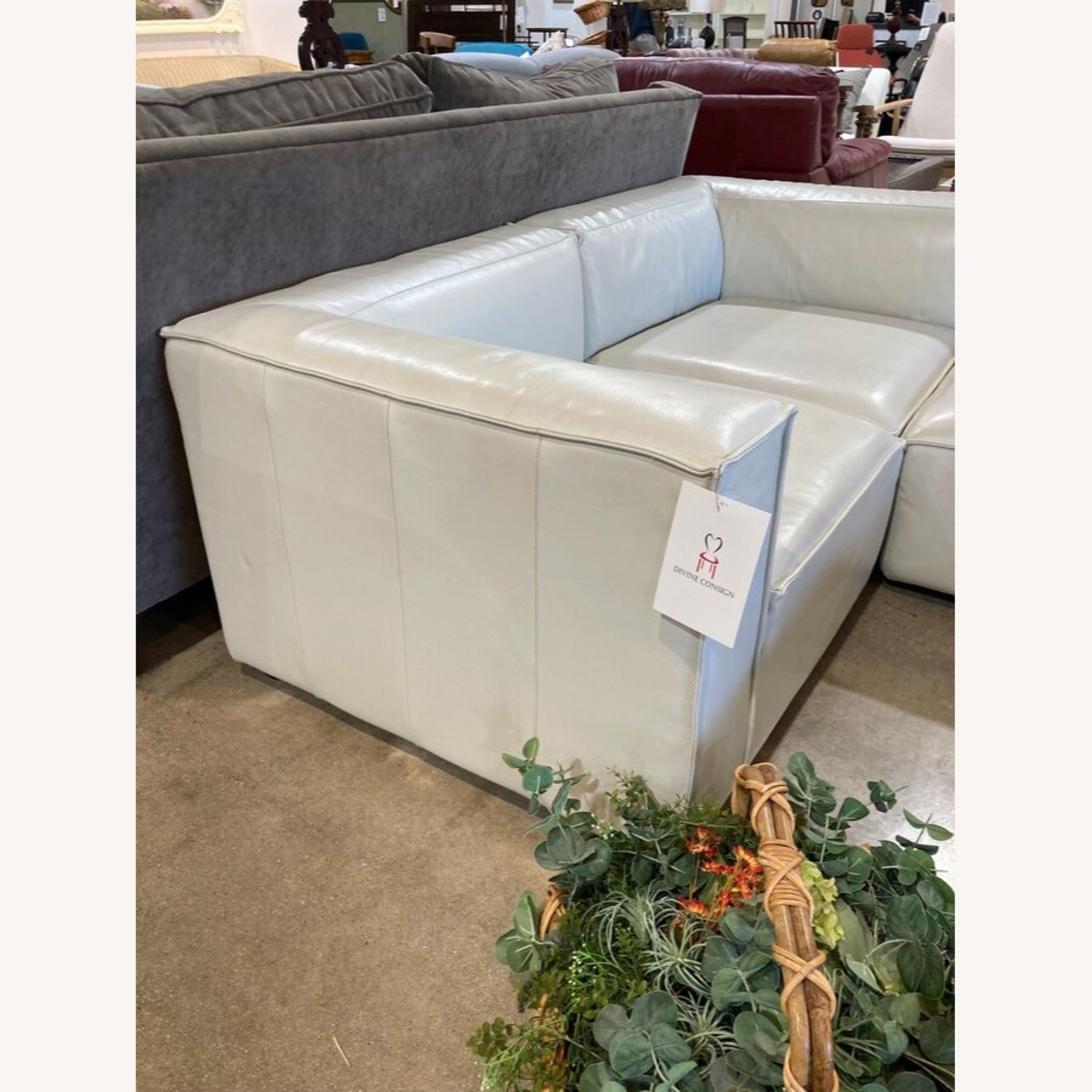 6pc Remi Modular Leather Sectional Off White  - image-5