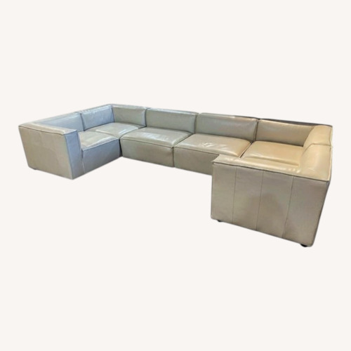 Used 6pc Remi Modular Leather Sectional Off White  for sale on AptDeco