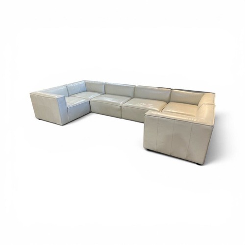 Used 6pc Remi Modular Leather Sectional Off White for sale on AptDeco