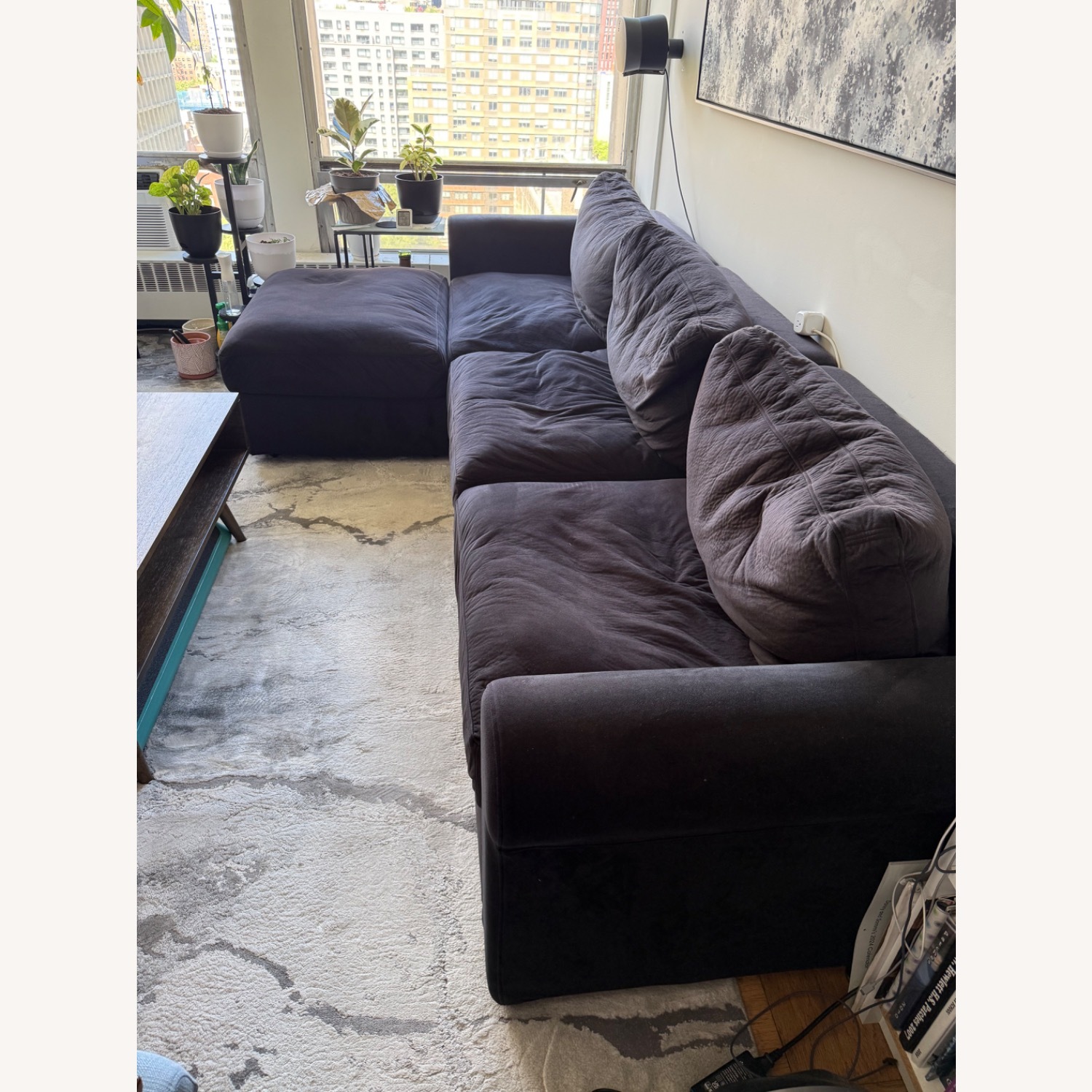 Lovesac Sactional Lovesoft Black Velvet - image-1