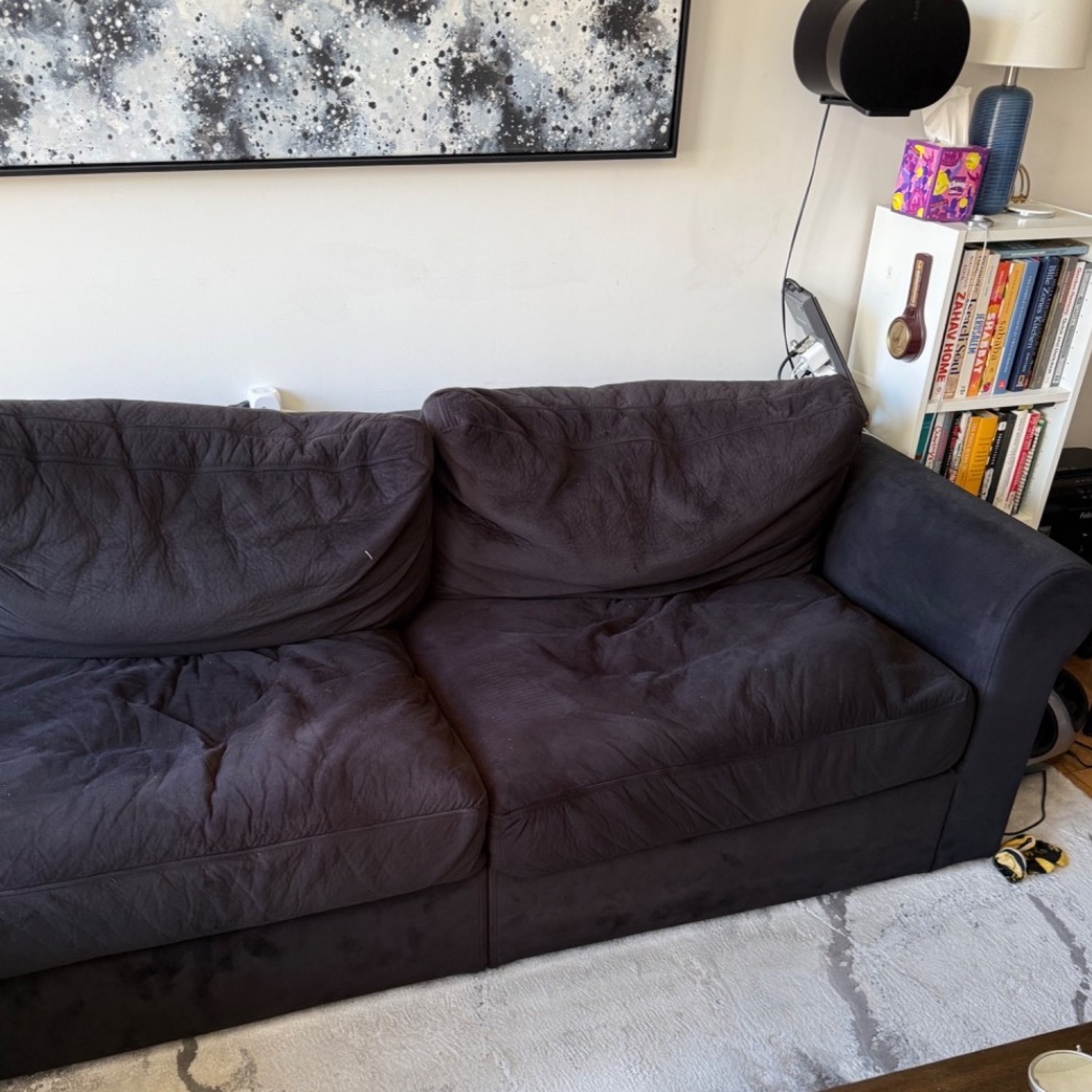 Lovesac Sactional Lovesoft Black Velvet - image-10