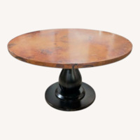 Hand Hammered Copper Top Pedestal Dining Table