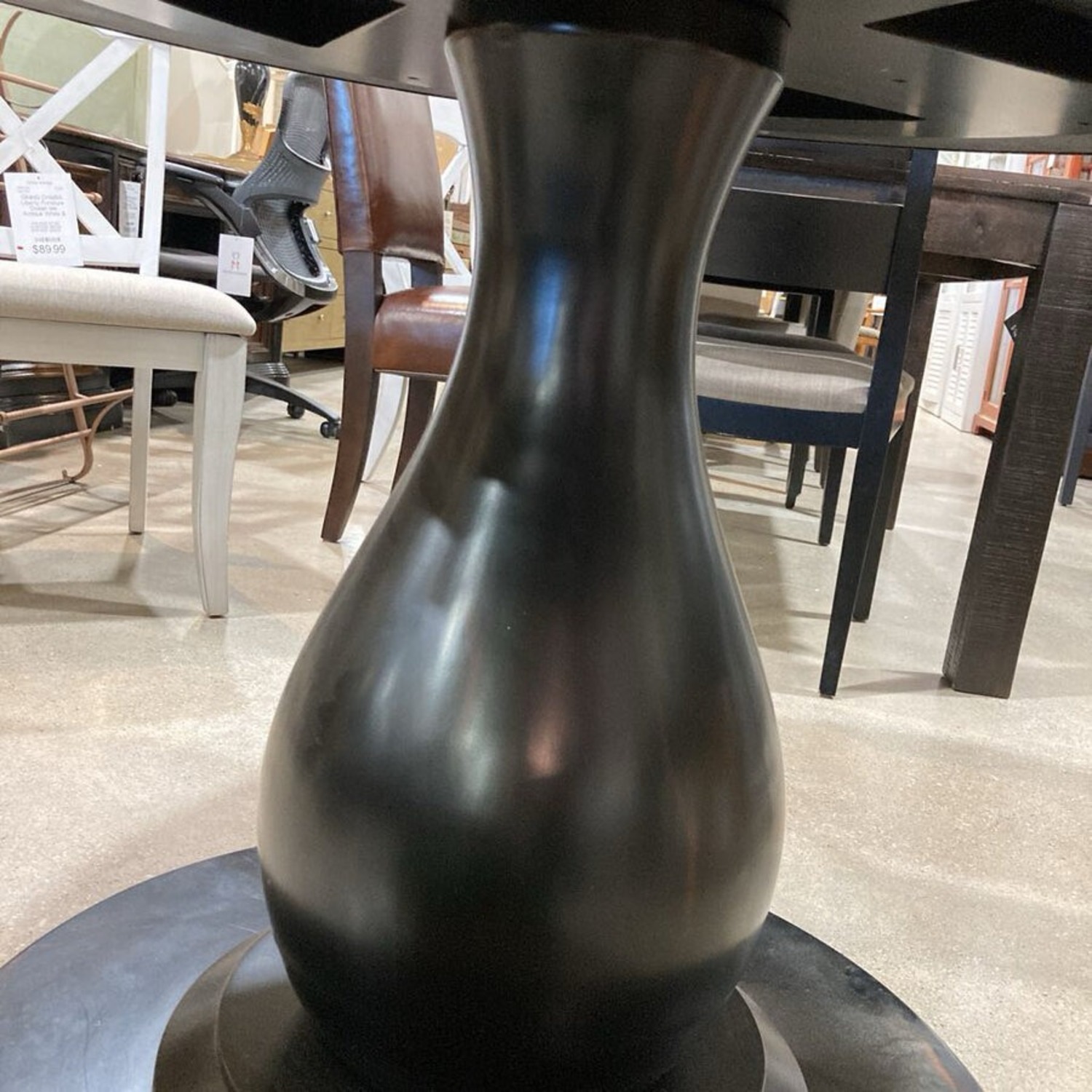 Hand Hammered Copper Top Pedestal Dining Table - image-9
