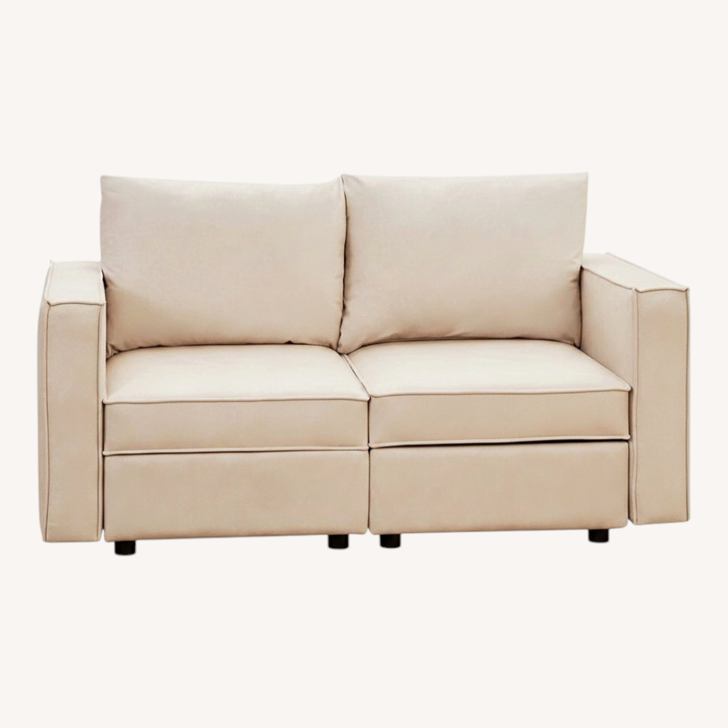 Amazon White Faux Leather Loveseat - image-0
