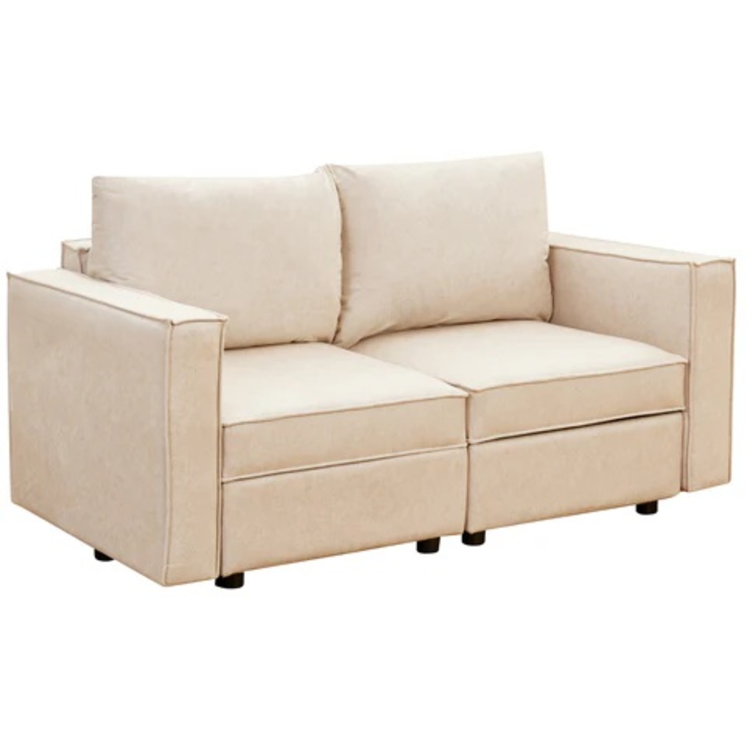 Amazon White Faux Leather Loveseat - image-5