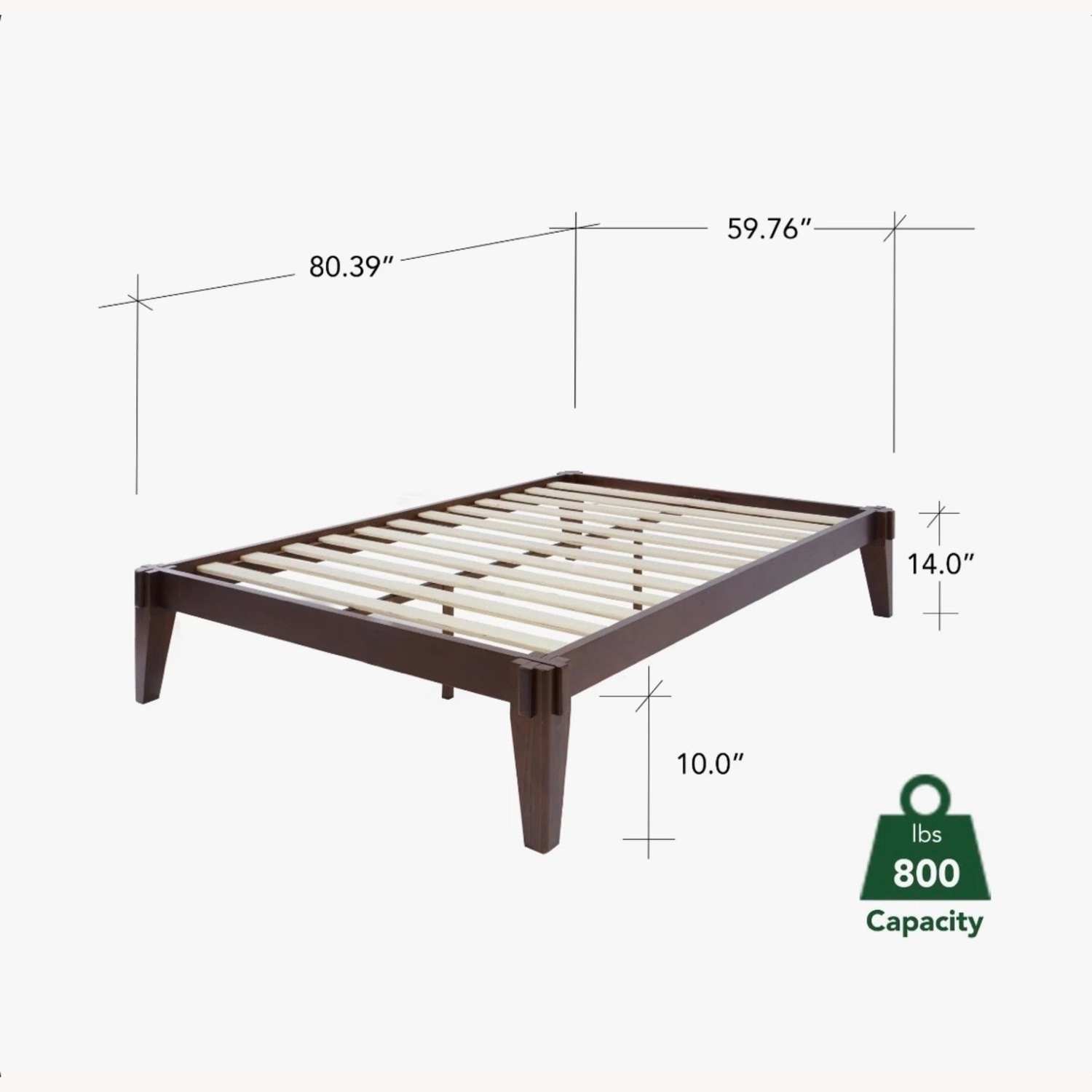Wayfair Dark Brown Wood Full Bed - image-3