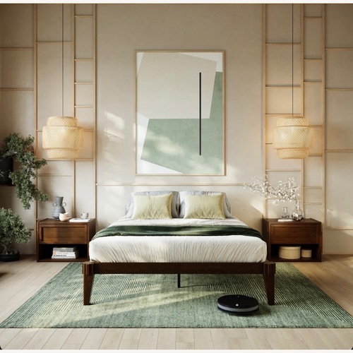 Used Wayfair Dark Brown Wood Full Bed for sale on AptDeco