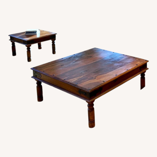Used A Set Antique Natural Wood Coffee Tables for sale on AptDeco